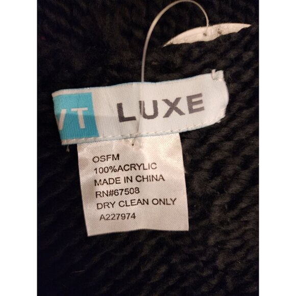 NEW VT LUXE Convertible Black Knit Scarf Collar Loop Or Vest Versatile Fashion - Picture 7 of 9